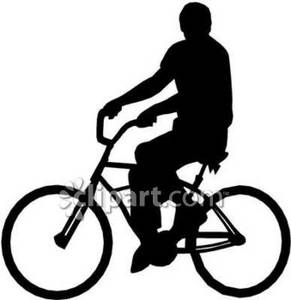 291x300 Silhouette Of A Man Riding A Bike