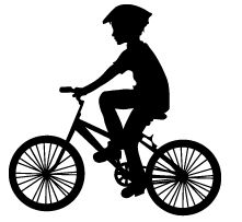 221x203 Clipart Of Kids Riding Bikes