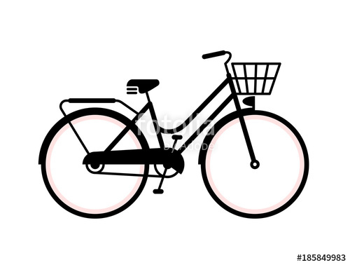 500x378 Vintage Bicycle Silhouette. Simple Vector Illustration Of A Old