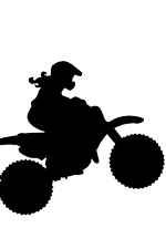 150x225 2x Dirtbike Chick Silhouette Shadow Of Rider Race Bike Jump Trick