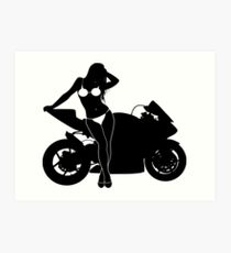 210x230 Biker Chick Drawing Art Prints Redbubble