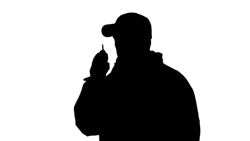 852x480 Silhouette Guard Looks Through Binoculars Stock Footage Video