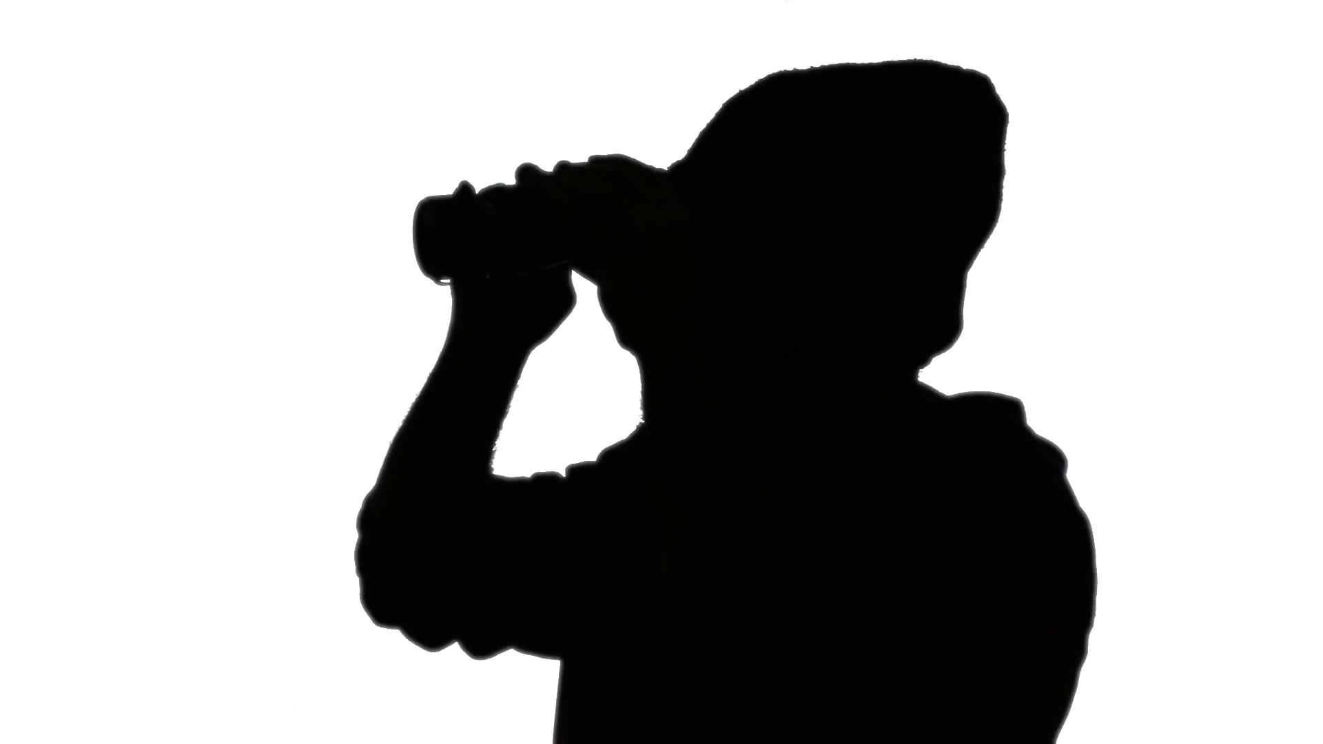 1920x1080 Silhouette Man Binoculars. A Man Looking Around Through A Pair