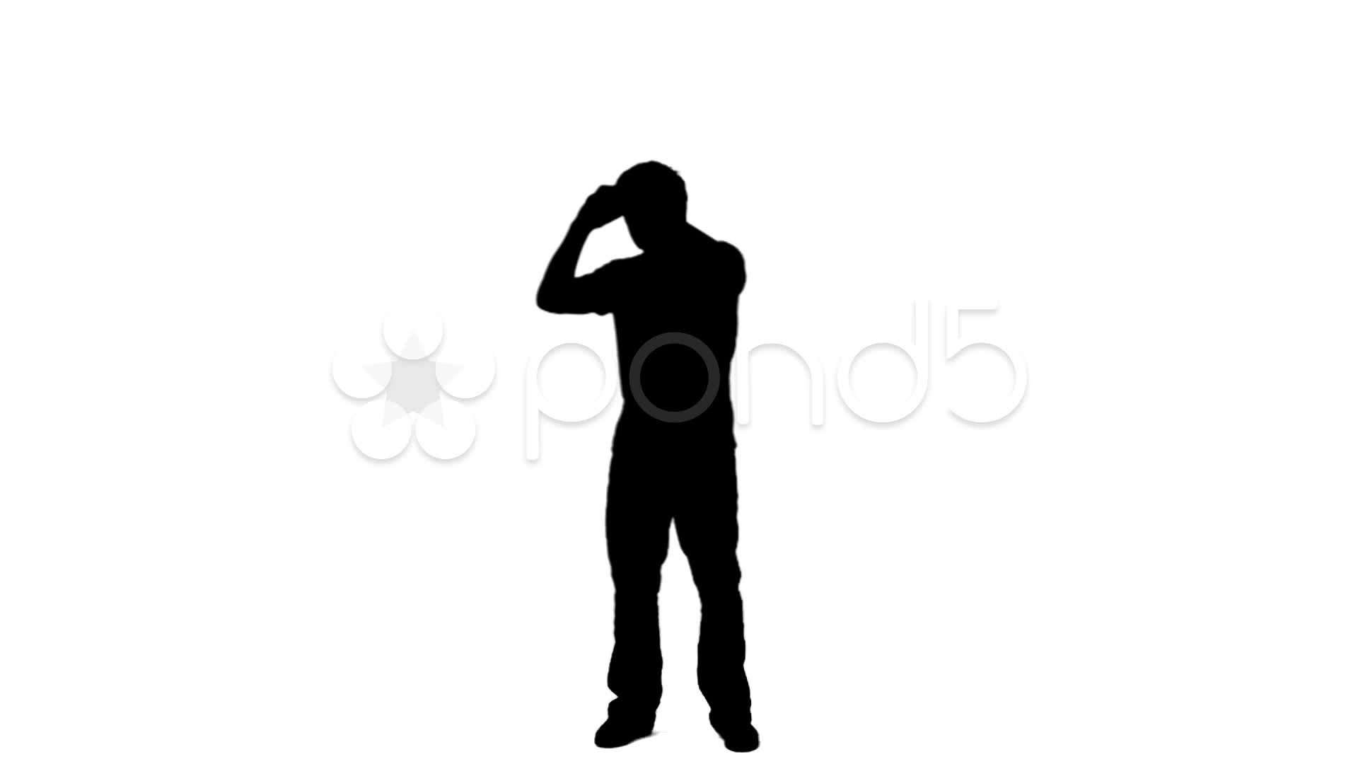 1920x1080 Silhouette Man Looking Through Binoculars ~ Footage