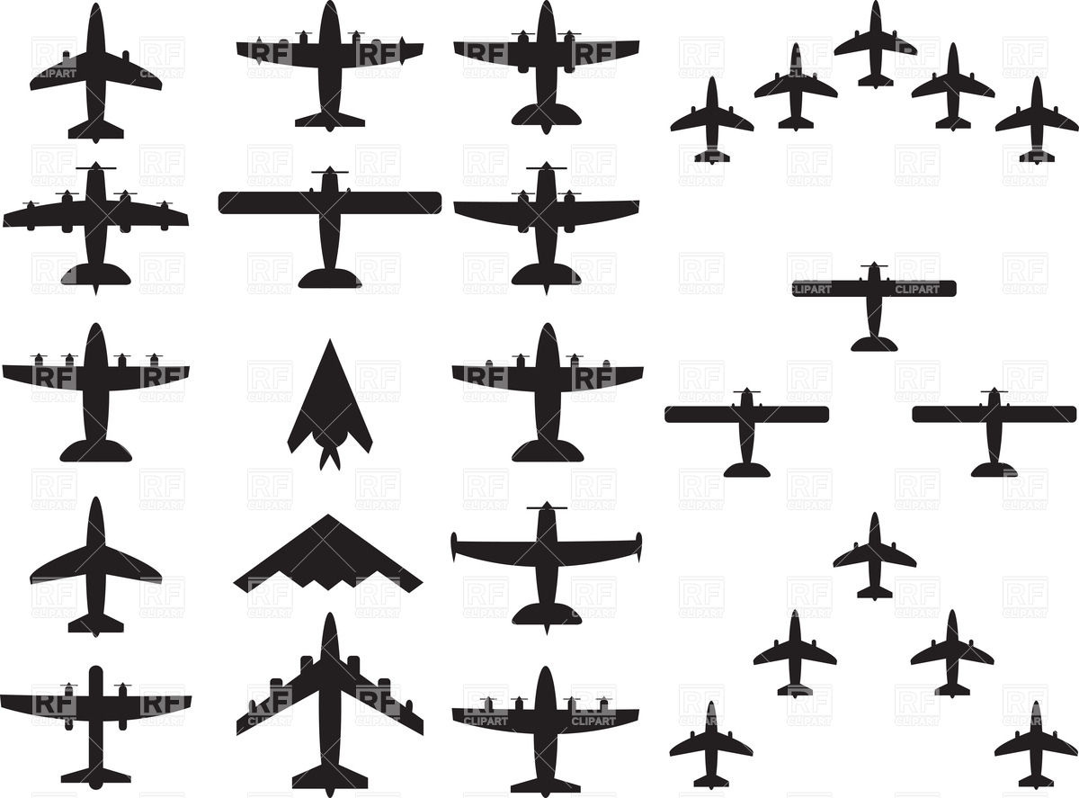1200x887 Military And Civilian Airplane Silhouette