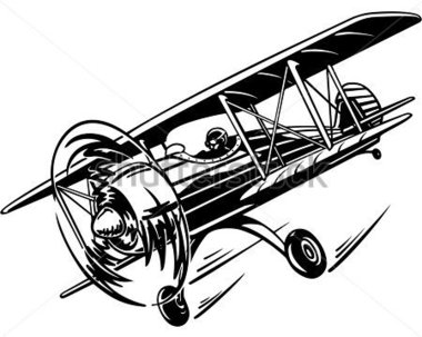 380x303 Propeller Plane Clipart