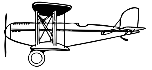 500x232 Vector Clip Art Of A Side View Of A Biplane Public Domain Vectors