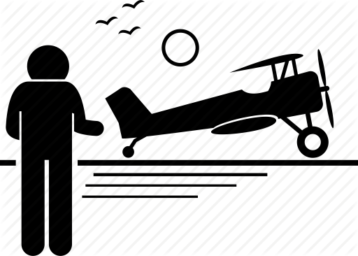 512x366 Man Small Plane Clip Art