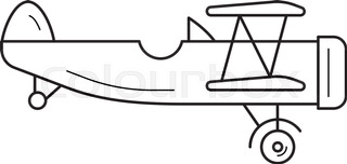 320x152 Silhouette Of Old Biplane Stock Vector Colourbox