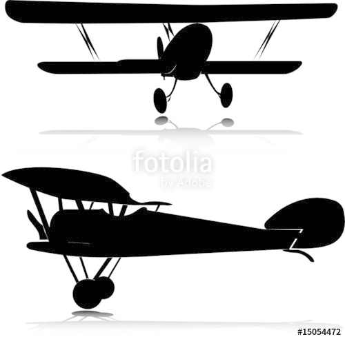 500x492 Biplane Vector Silhouettes Stock Image And Royalty Free Vector