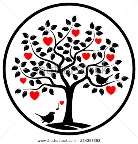 450x470 Clipart Of Love Birds On A Tree Branch With A Swing Collection