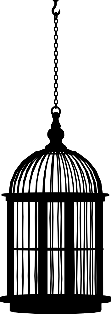 353x1000 Hanging Bird Cage Silhouette