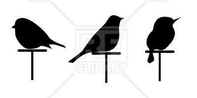 400x200 Silhouettes Of 3 Birds Royalty Free Vector Clip Art Image