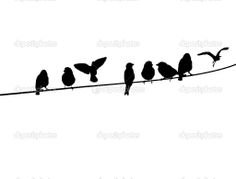 236x179 Birds On A Wire Painting