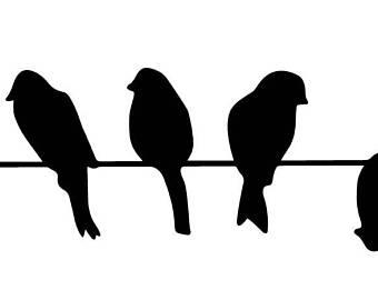 340x270 Birds On Wire Decals Etsy