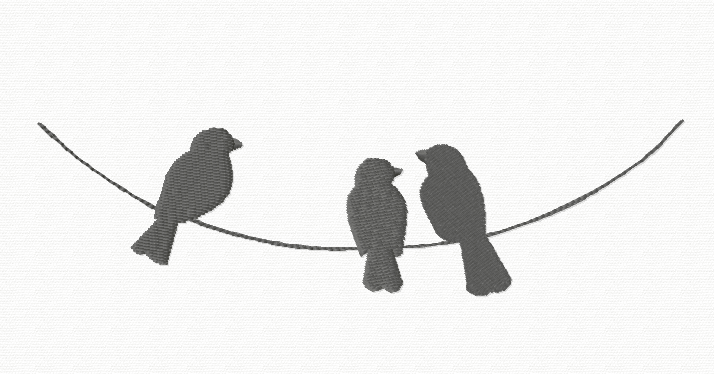 714x374 Bird on a wire silhouette Silhouette Of Birds On A Telephone