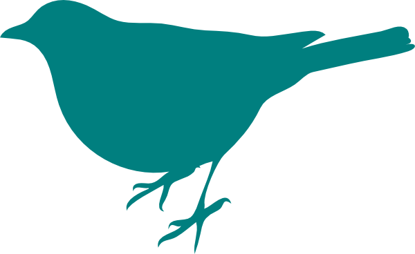 600x368 Teal Bird Silhouette Clip Art