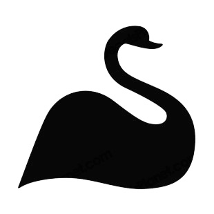 310x310 Swan Swimming Silhouette Birds Decals, Decal Sticker