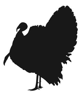 287x330 Turkey Silhouette V9 Decal Sticker