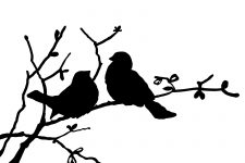 225x150 Bird On Branch Silhouettes ~ Karen's Whimsy