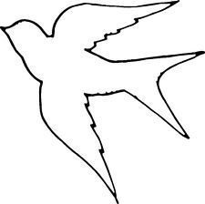 225x224 Simple Sparrow Outline