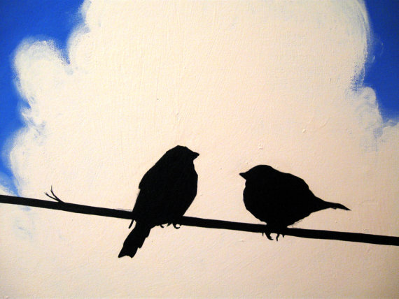 570x428 Canvas Art Love Birds Love Birds 3 Sizes