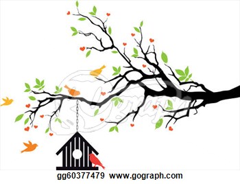 350x268 Illustration Clipart Tree Bird Silhouette Pencil And In Color