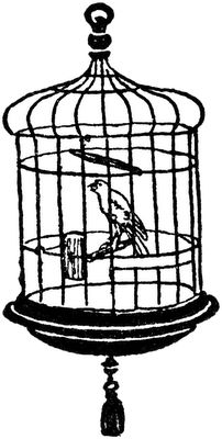 202x400 Birdcage Clipart Black And White