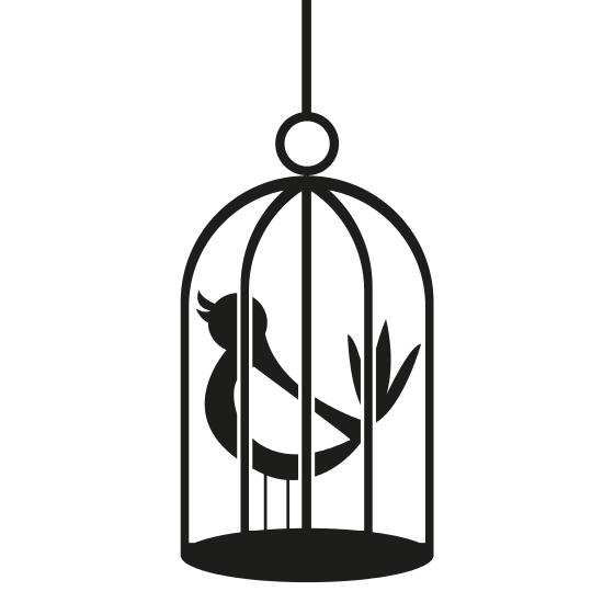 550x550 Cartoon Bird On Birdcage