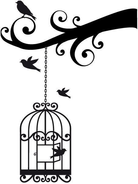 454x605 Birdcage Vintage Paper 8 Silhouettes