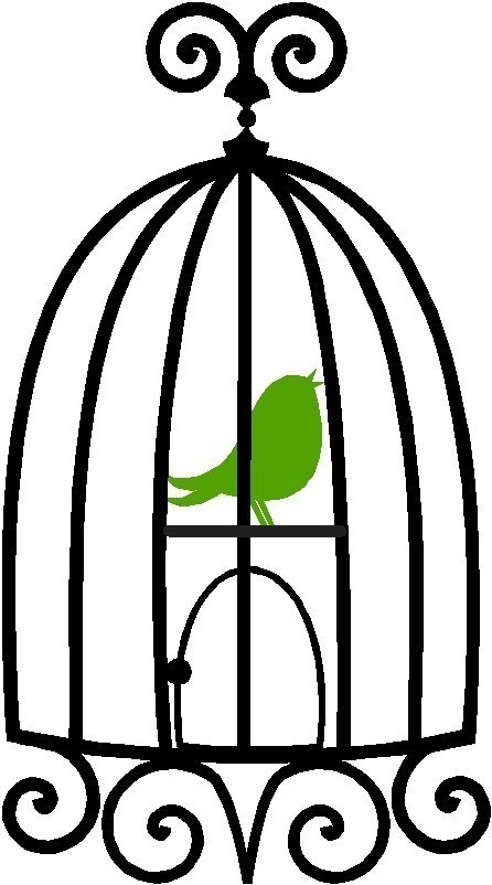446x802 Bird In Cage Silhouette Clipart