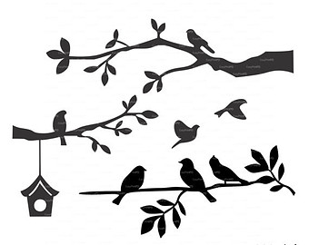 Birds On Branch Silhouette at GetDrawings | Free download