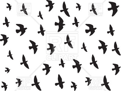 400x300 Flying Birds Silhouettes Royalty Free Vector Clip Art Image