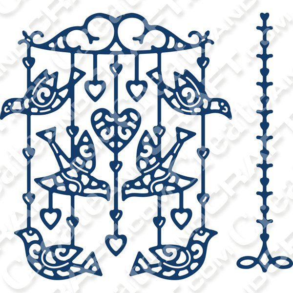 600x600 Tattered Lace Little Birdy Mobile Die Cutting Files, Cricut