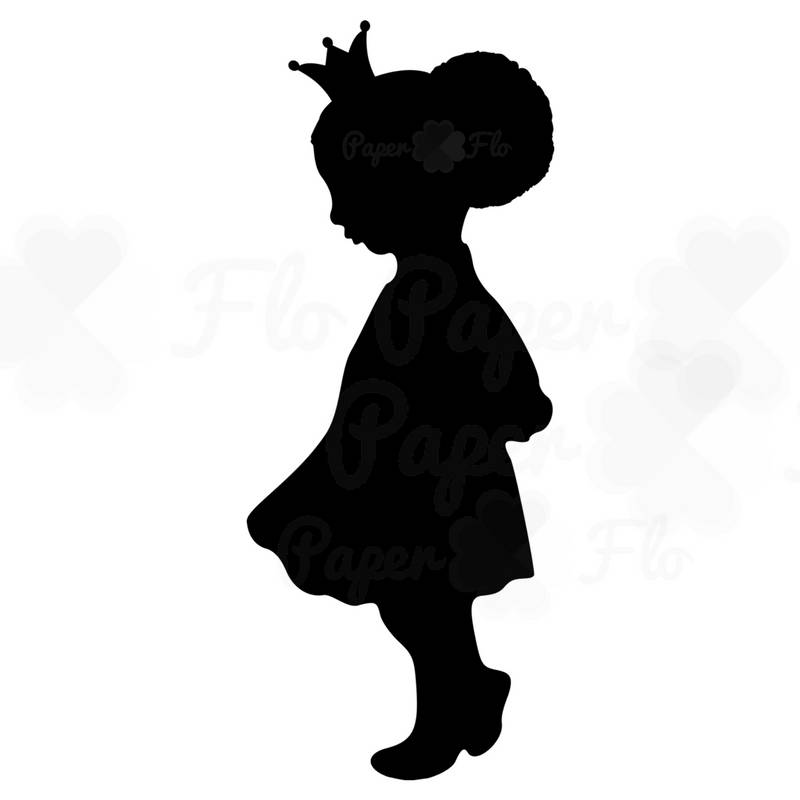 800x800 Black Princess Silhouette Girl Afro Puff Svg Girl Princess Party