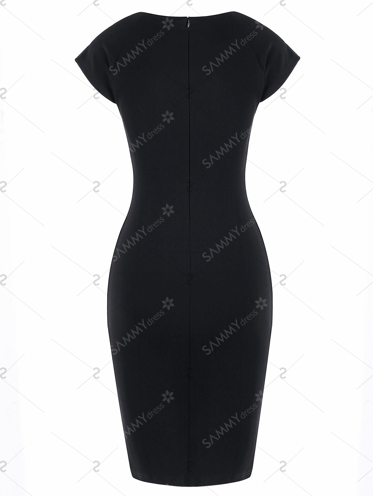 1200x1596 Two Tone Cap Sleeve Bodycon Dress