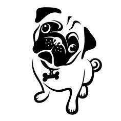 236x236 Resultado De Imagen De Pug Face Clipart Black And White