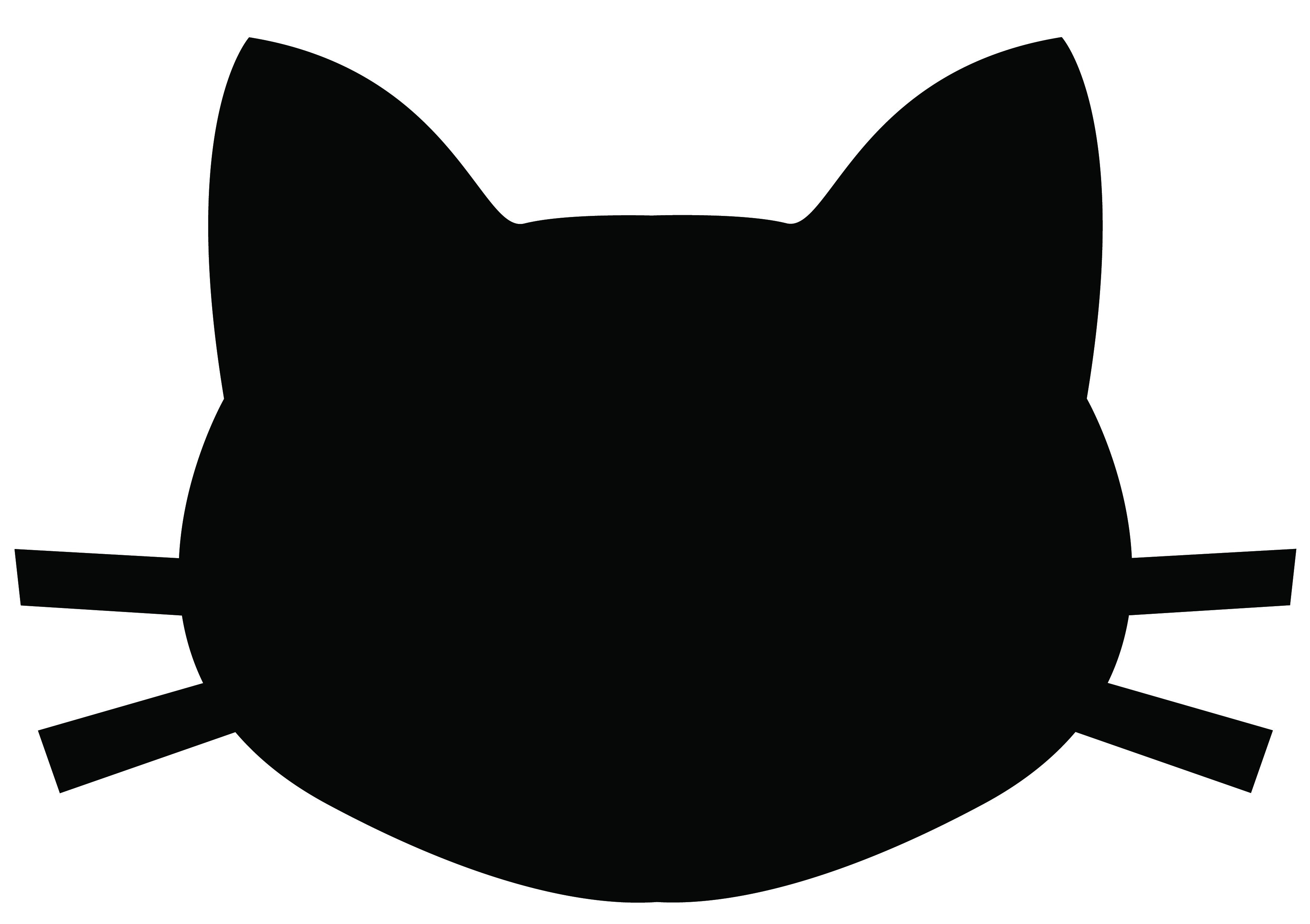3600x2538 Vector Silhouette Face Kitty
