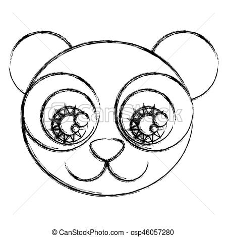 450x470 Blurred Silhouette Caricature Face Panda Bear With Big Eyes