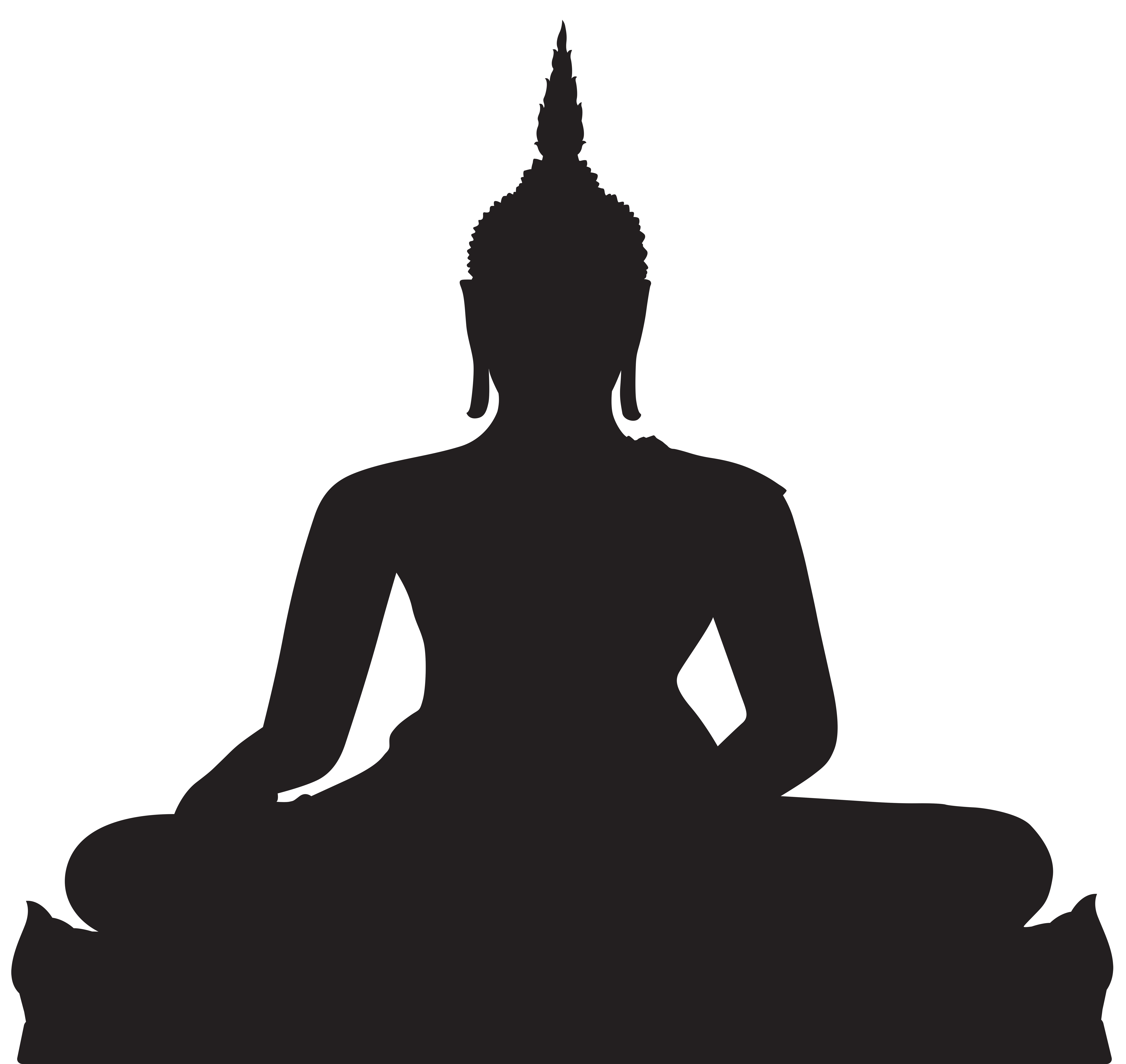 8000x7560 Black Buddha Silhouette Png Clip Art