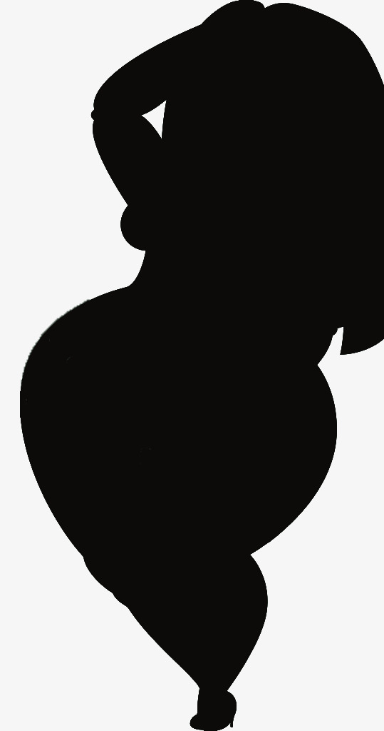 539x1024 Fat Woman In Black Silhouette, Black, Fat Woman, Sketch Png Image