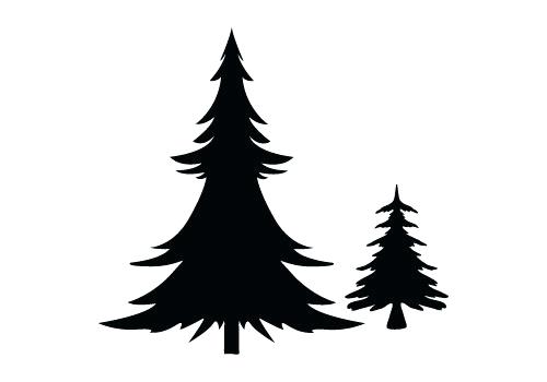 500x350 Tree Silhouette White Tree Silhouette Christmas Tree Outline