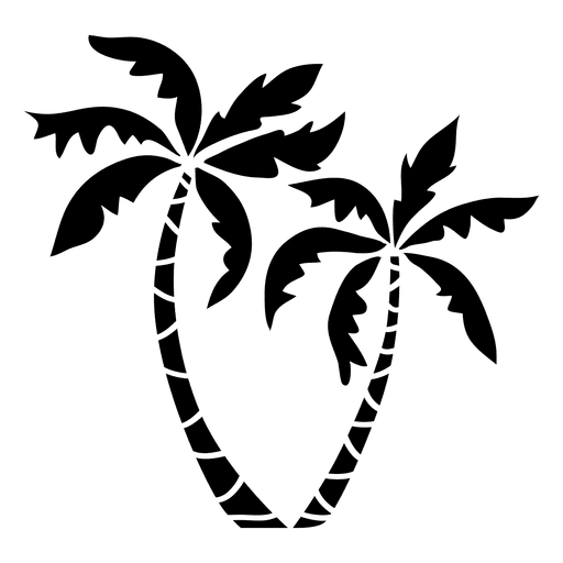 512x512 Black Isolated Palm Tree Silhouette
