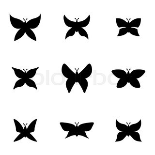320x320 Butterfly Silhouette Set Stock Vector Colourbox