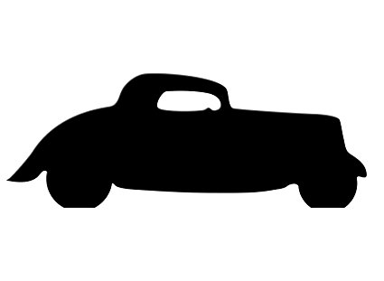 425x311 Black Fun Car Silhouette Cardboard Cutout