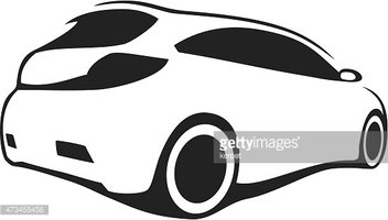 352x200 Tuning Car Silhouette Stock Vectors