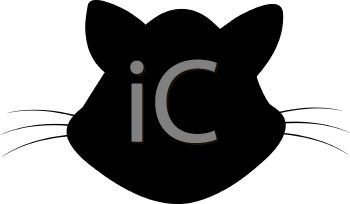 350x204 Animal Silhouette Of A Cat Face With Long Whiskers