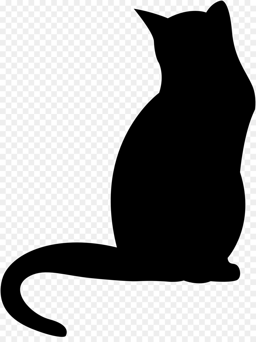 900x1200 Black Cat Kitten Polydactyl Cat Clip Art