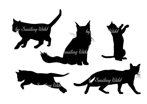 570x403 Cat Silhouette Svg Clipart Animal Clip Art Cat Art Prints