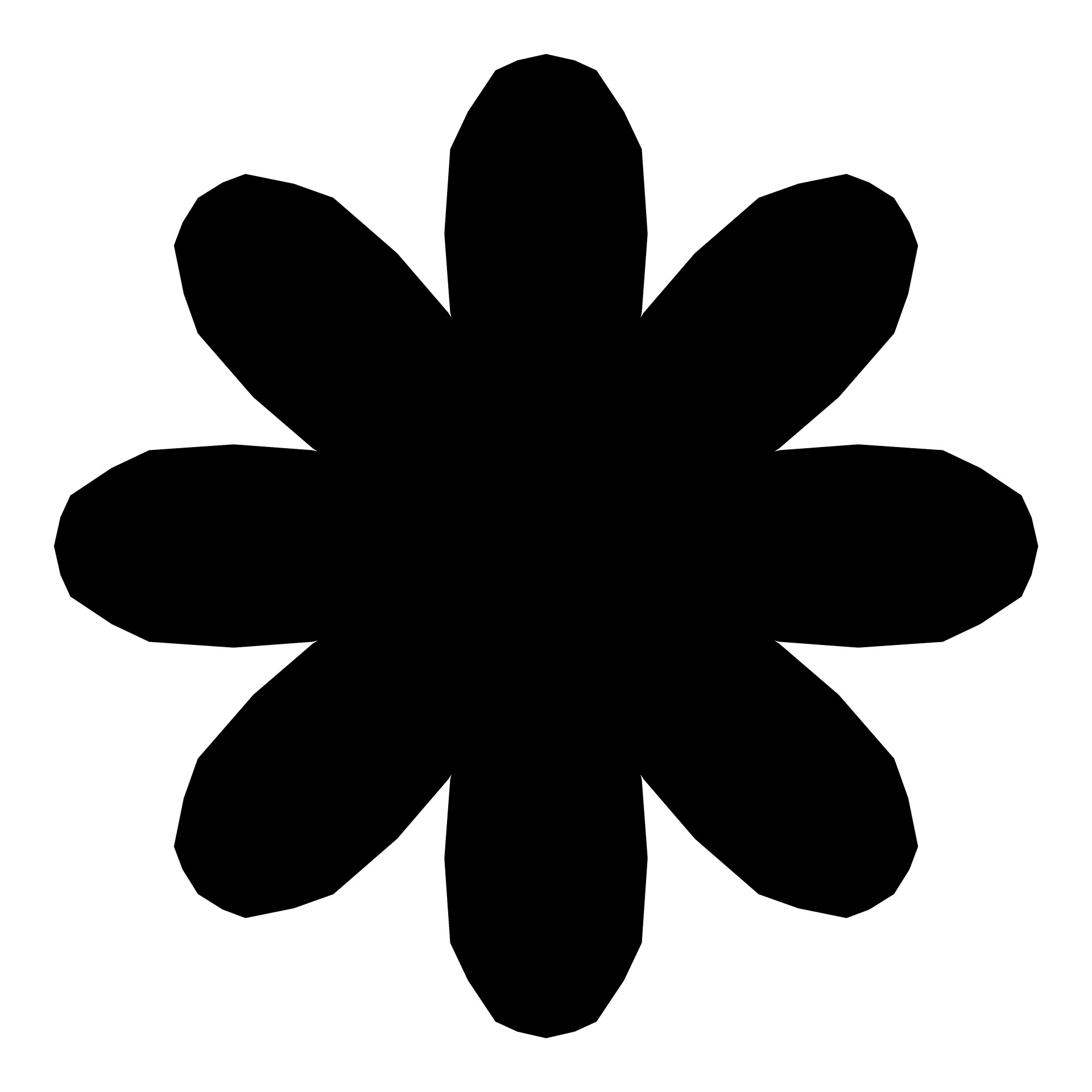 1920x1920 8 Petal Flower Silhouette Free Stock Photo